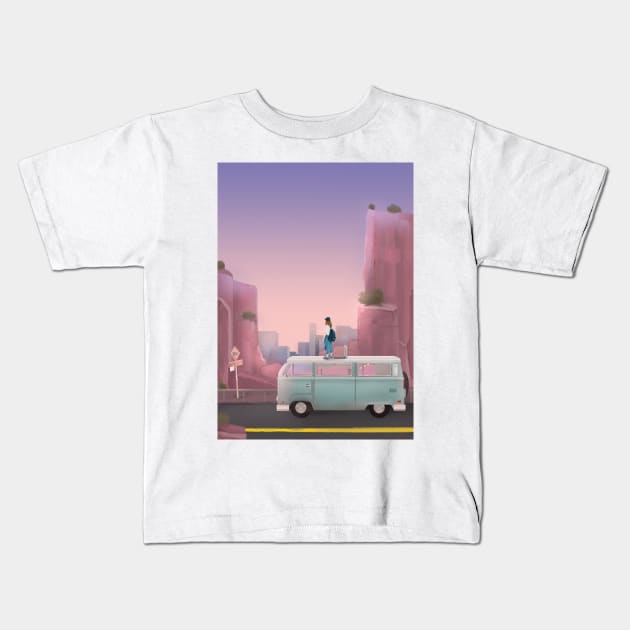 Lofi Travel Kids T-Shirt by SorokinaAnny